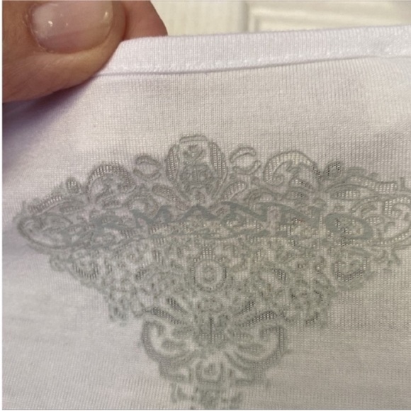 Ermanno Scervino Top Shirt Women’s Maxi T-shirt New White Print size Medium - Picture 8 of 11